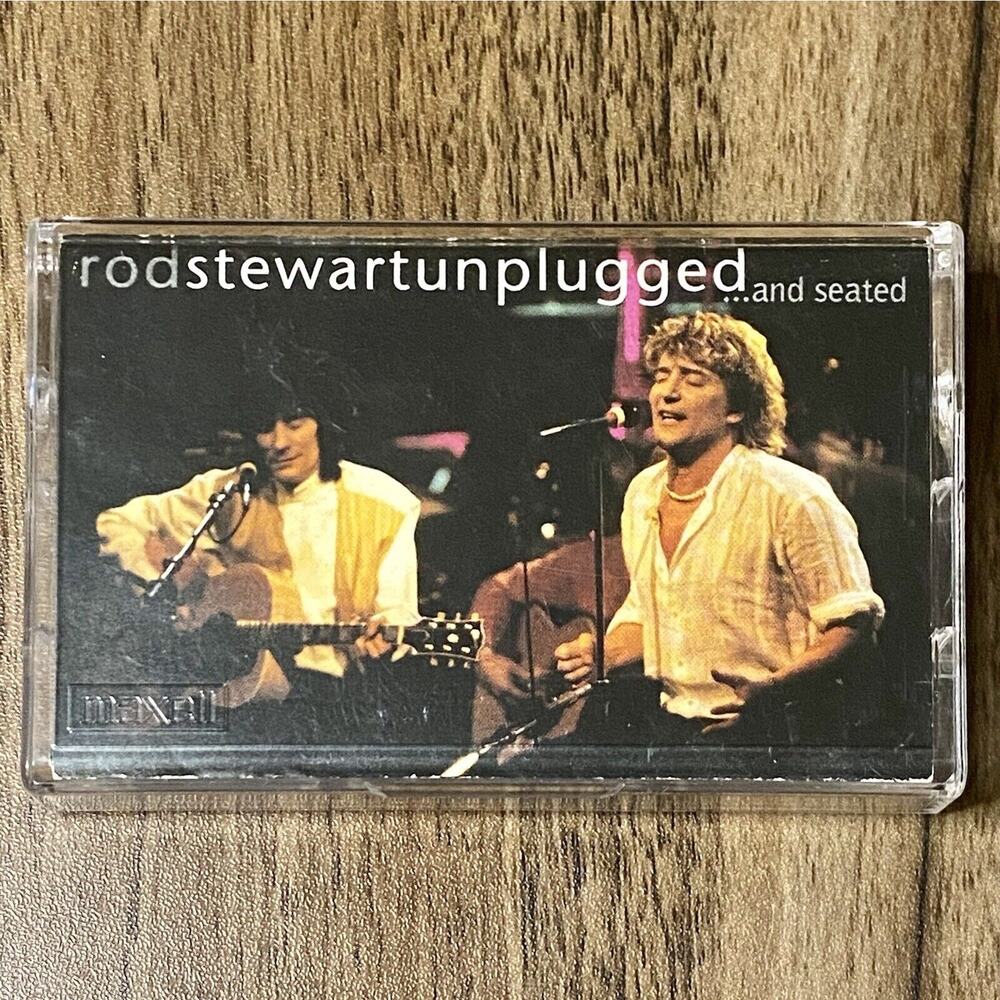 Rod Stewart Unplugged And Seated Cassette Tape 1993 w/ Special Guest Ronnie Wood